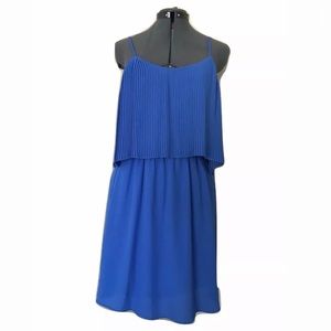 Wossino Dress Size Small Blue Blouson Pleated